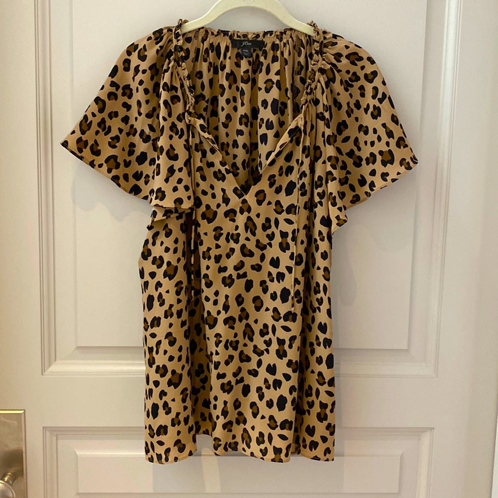 Cheetah print j crew blouse